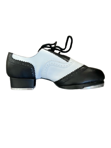 Black and White Lace Up Showtime Flex Tap Shoes
